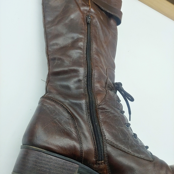 Leather Brown knee high boots 9.5